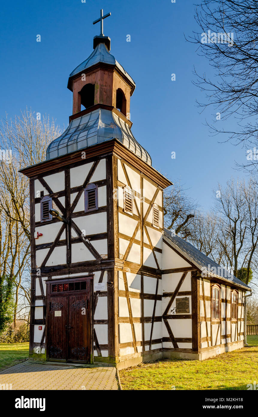 Sant Adalberto chiesa (1768) in Swiety Wojciech (Georgsdorf) villaggio vicino Miedzyrzecz (Meseritz), Lubusz voivodato, Polonia occidentale, Europa Foto Stock