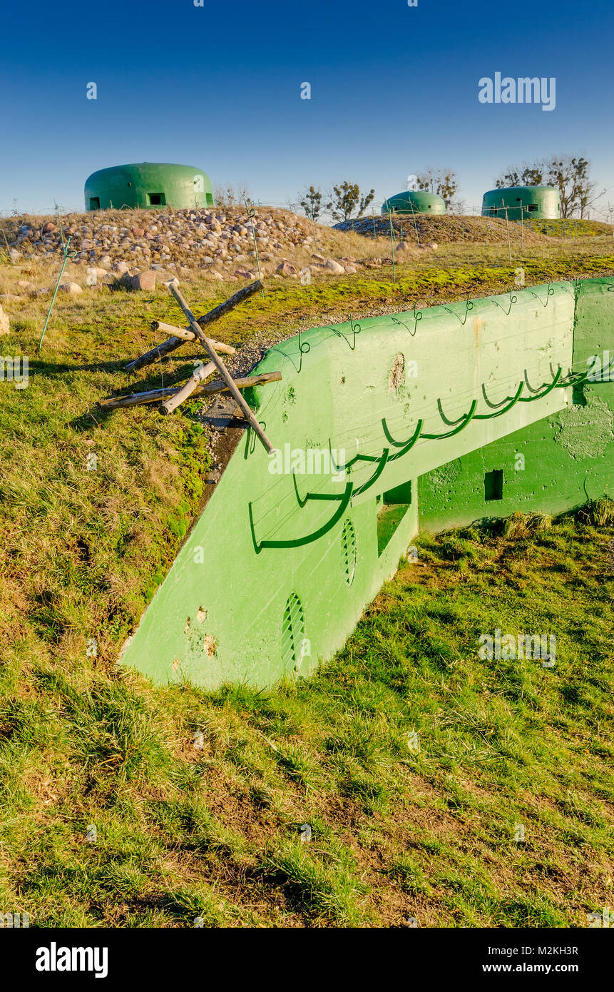 Bunker Miedzyrzecz fortificazione Regione (Festungsfront Oder-Warthe-Bogen; Ostwall). Costruito nel 1934-44, come i più avanzati tecnologicamente fortifi Foto Stock