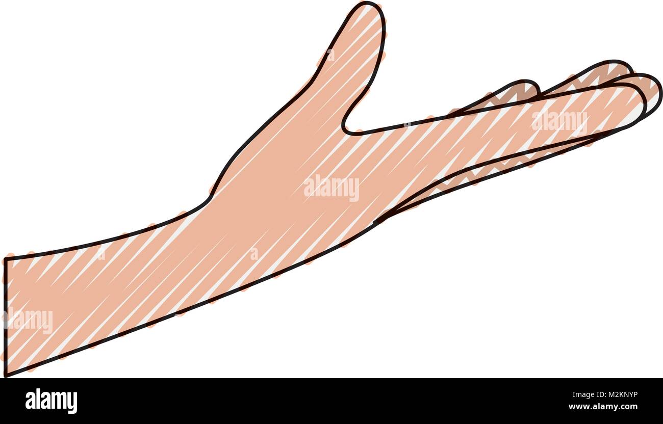Braccio esteso gesto a mano su colori pastello silhouette Immagine e  Vettoriale - Alamy