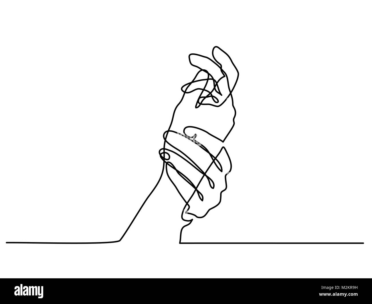 Tenendo la donna le mani insieme Illustrazione Vettoriale