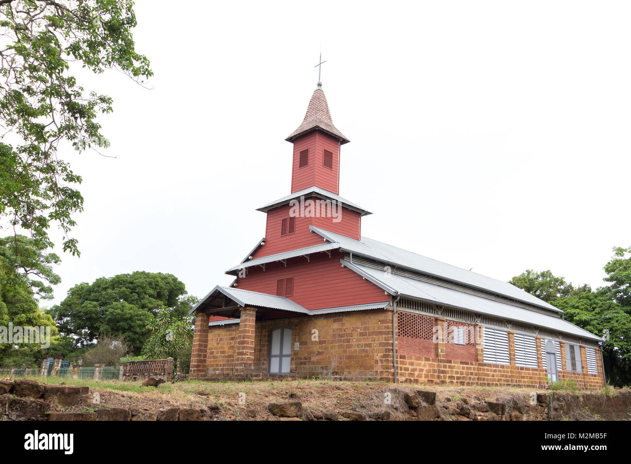 Vista la Chapelle de l'Île Royale, la chiesa di Royale isola a salvezza dell isola, Guiana francese. Foto Stock