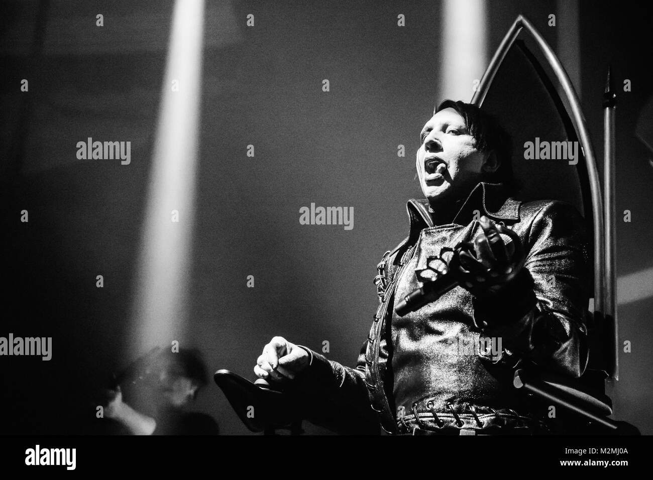 Marilyn Manson esegue a Hollywood Palladium di Los Angeles sul cielo capovolto Tour 2018 Foto Stock