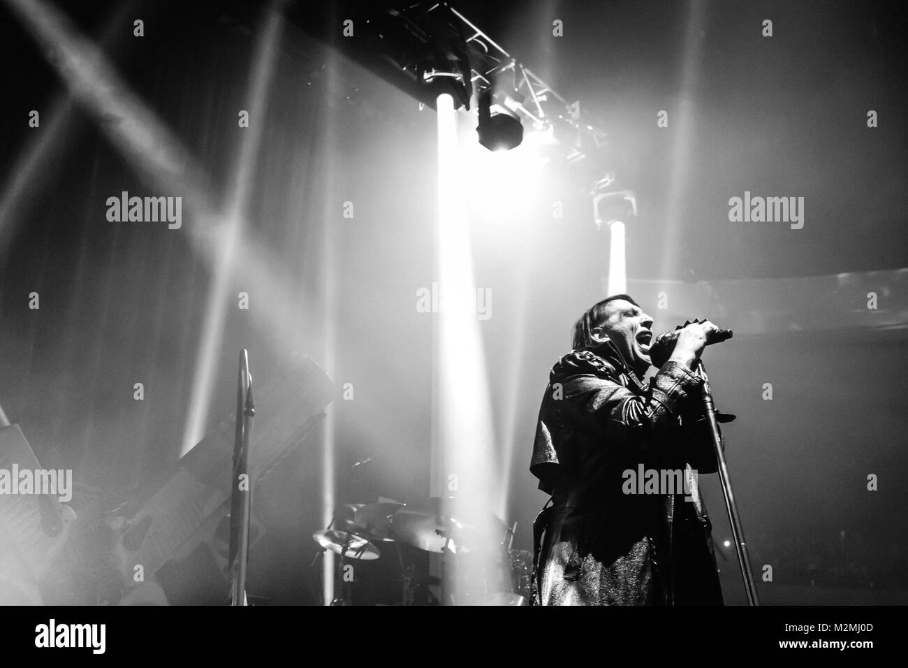 Marilyn Manson esegue a Hollywood Palladium di Los Angeles sul cielo capovolto Tour 2018 Foto Stock