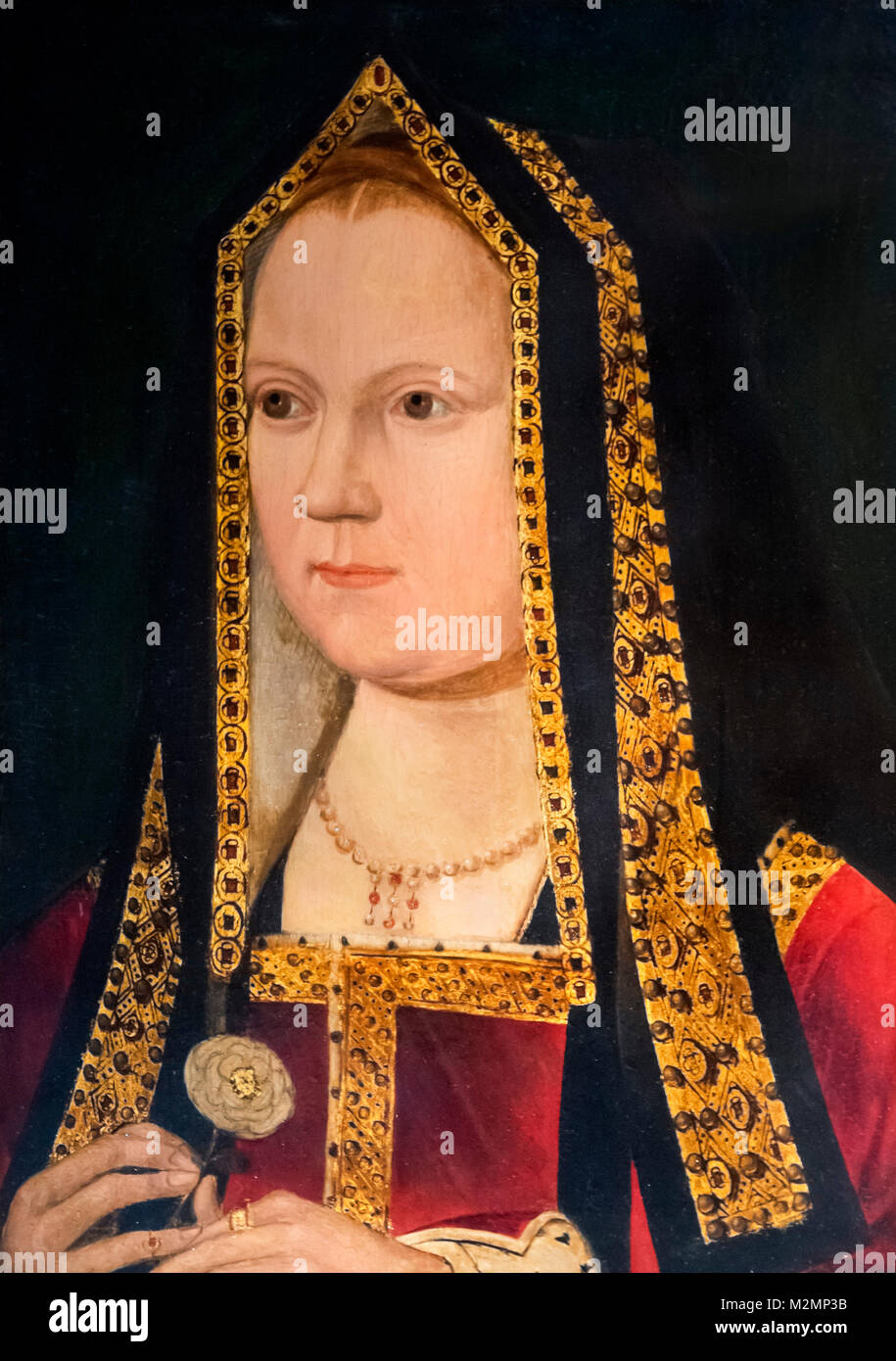 Elisabetta di York (1466-1503). Ritratto della moglie di Re Enrico VII e madre di re Enrico VIII, artista sconosciuto, inizio del XVI secolo Foto Stock