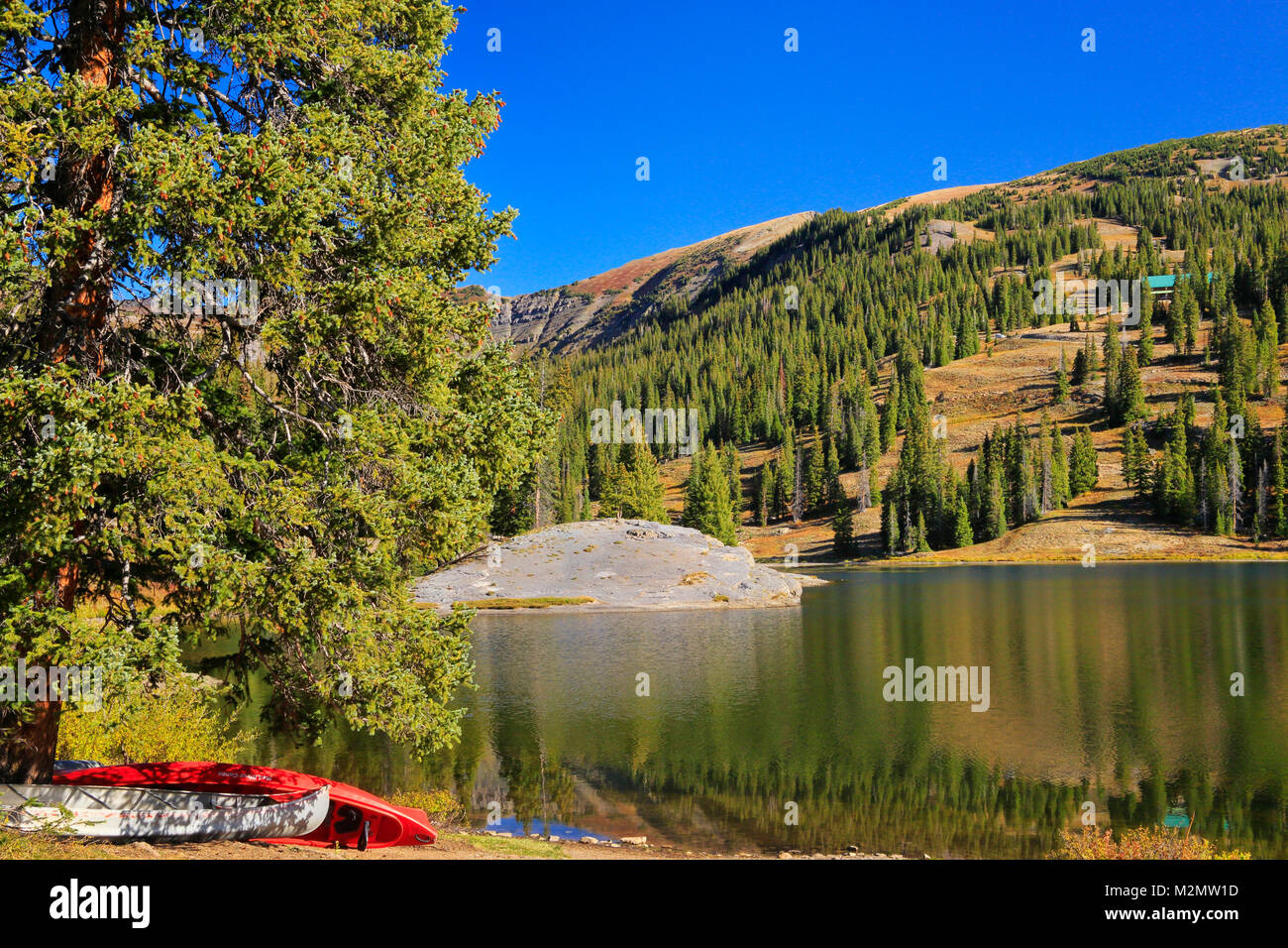 Il lago di Irwin, Kebler Pass, Crested Butte, Colorado, STATI UNITI D'AMERICA Foto Stock