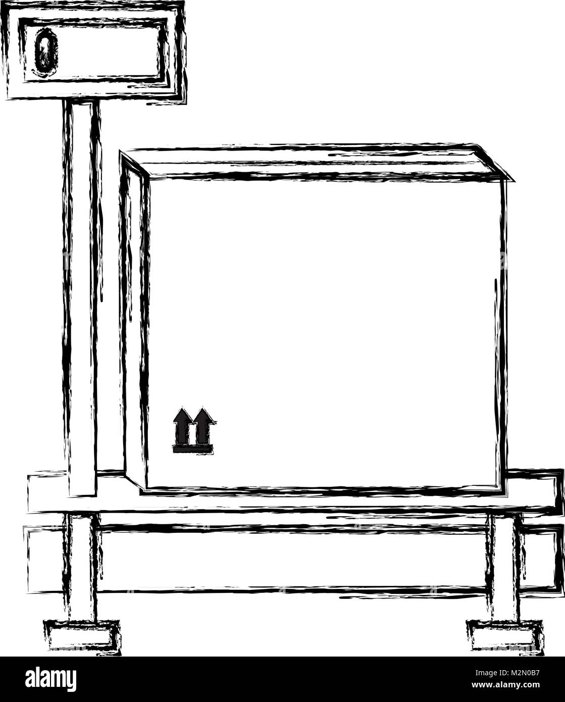 Servizio di consegna in scala con box Illustrazione Vettoriale