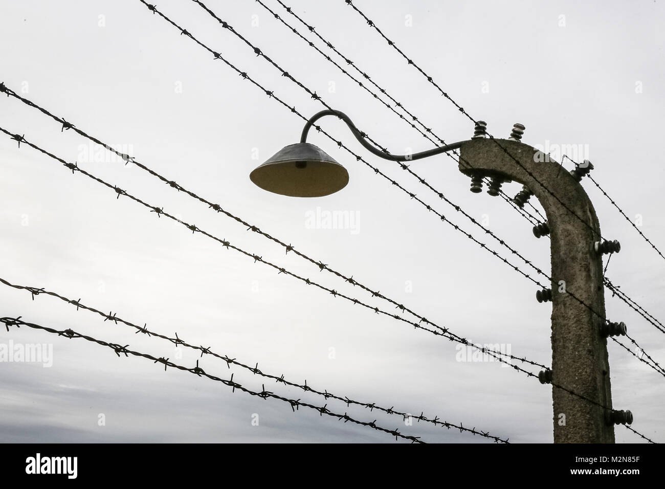 La ex Germania nazista e di concentrazione del campo di sterminio di Auschwitz Birkenau II . Foto Stock