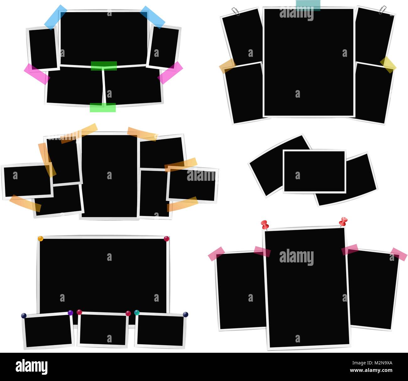 Photo Frame set collage su sfondo bianco. Il design del vettore temp Illustrazione Vettoriale