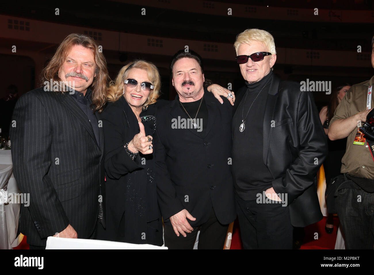 Bobby Kimball (Toto), Leslie Mandoki und Heino mit Hannelore, Lea Award 2014 in der Festhalle di Francoforte, 11.03.2014 Foto Stock