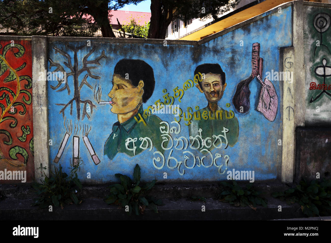San Francesco Saverio's College di Nuwara Eliya Hill Country provincia centrale dello Sri Lanka dipinto di scuola dei bambini Foto Stock