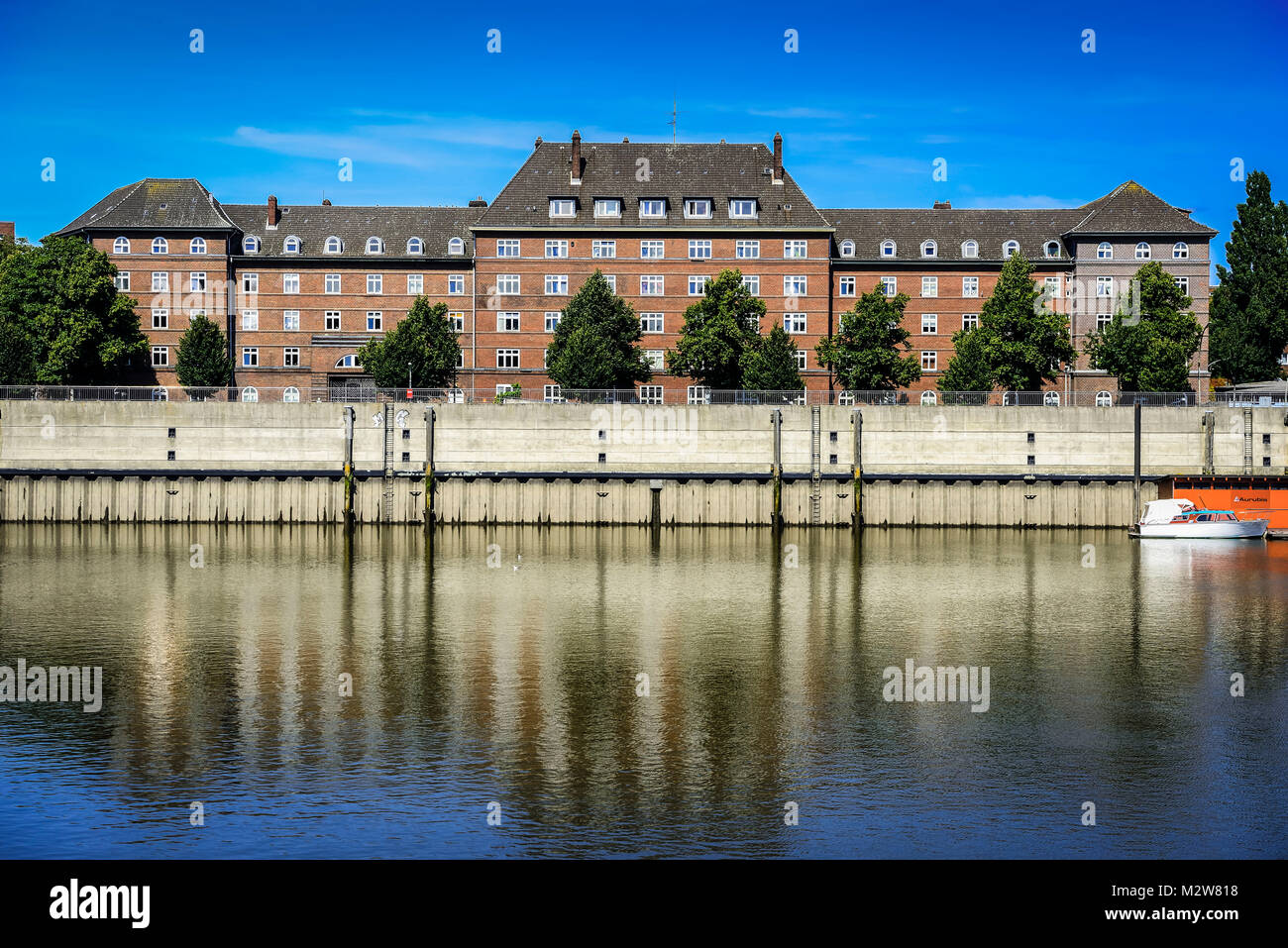 Germania, Amburgo, Veddel, casa residenziale, Müggenburger Zollhafen Foto Stock