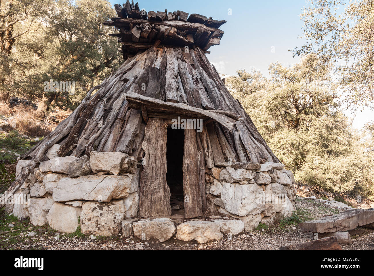 Su Cuile - Vecchia casa di pastore nel percorso alla Gola Su Gorroppu - Sardegna. Foto Stock
