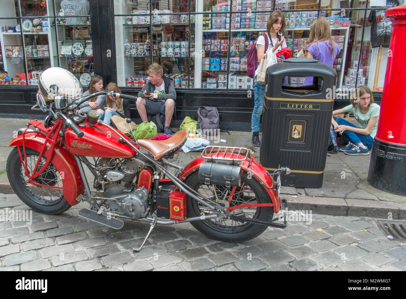 Classic moto Indian in Canterbury Kent, Regno Unito. Foto Stock