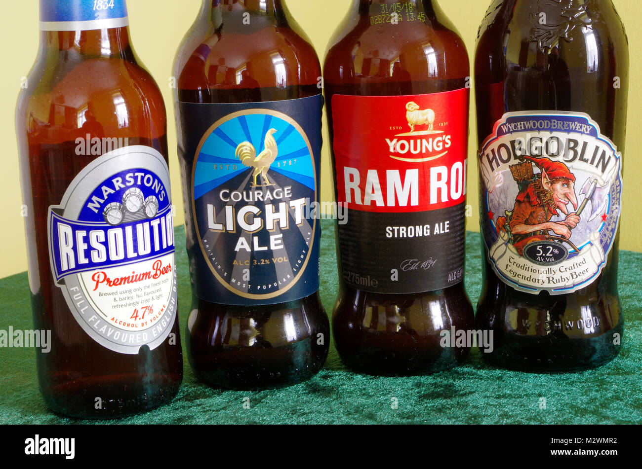 Selezione o assortimento di inglese birre Bottlede Foto Stock