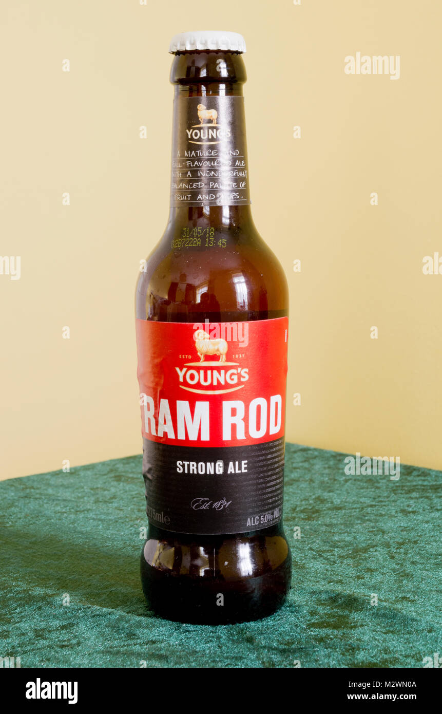 Bottiglia di Young asta Ram Strong Ale, REGNO UNITO Foto Stock