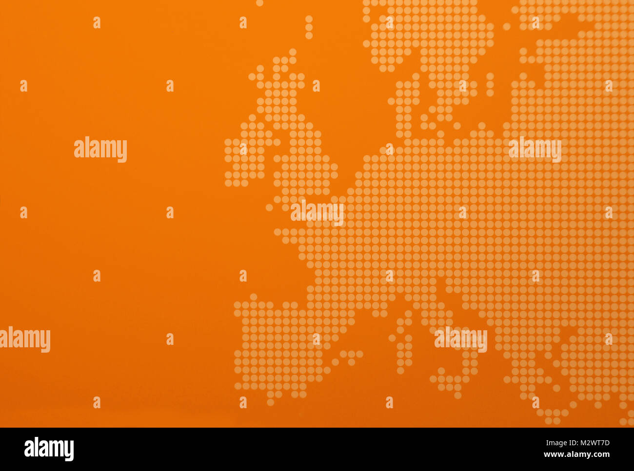 Rappresentazione grafica di Europa - stilizzazione di una mappa europea arancione Foto Stock