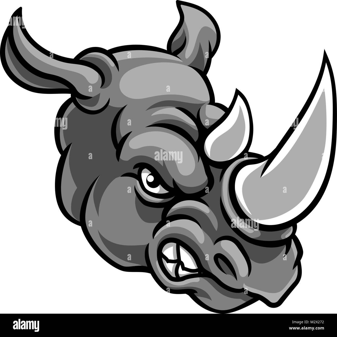 Rhino arrabbiato mascotte sportive Illustrazione Vettoriale