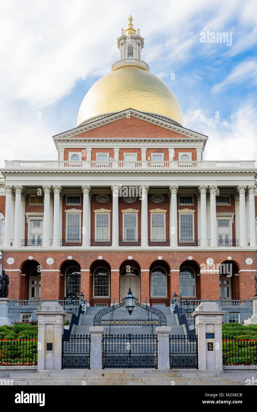 Il Massachusetts State House è la capitale dello stato e sede del governo per il Commonwealth of Massachusetts Foto Stock