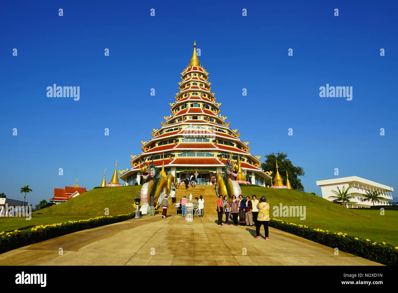 CHIANG RAI, Tailandia - 24 dicembre 2017 : stile cinese pagoda di Wat Huay pla kang tempio nella provincia di Chiang Rai, Thailandia provincia, Thailandia Foto Stock