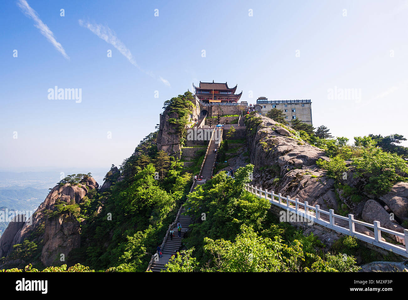 Il monte Jiuhua punto panoramico nella provincia di Anhui Foto Stock