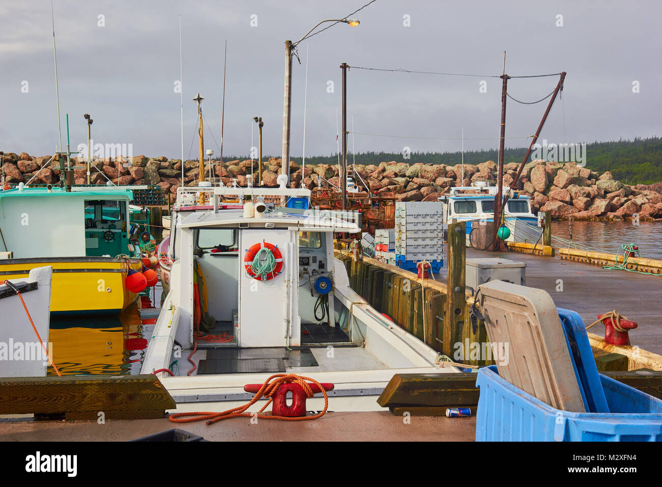 La pesca dei pescherecci da traino, Neil, Porto Victoria County, Cape Breton Island, Nova Scotia, Canada. Foto Stock