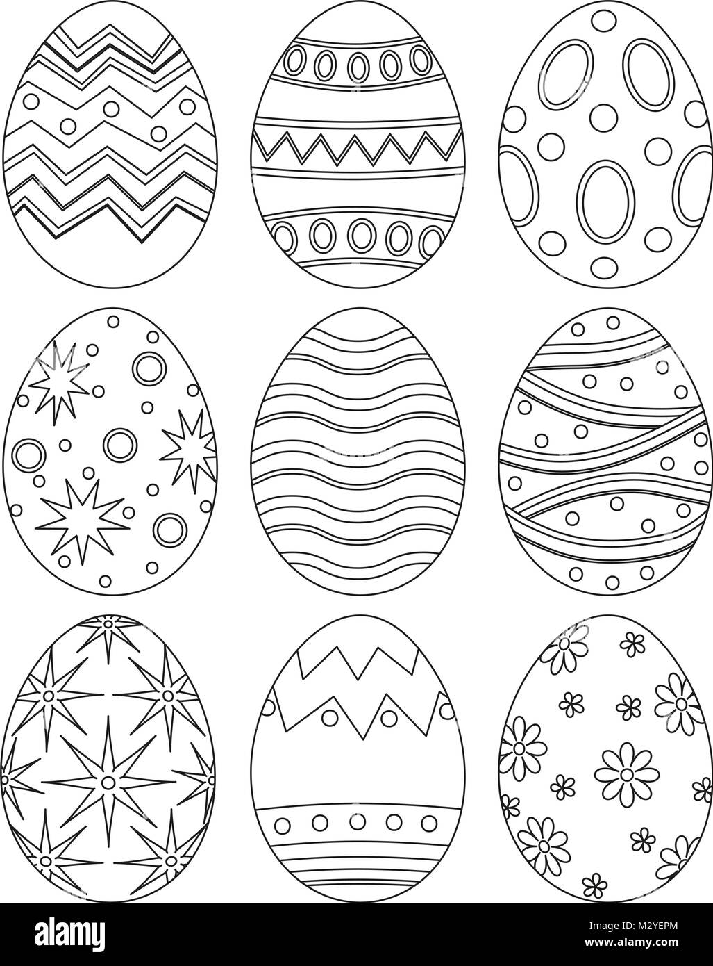 Bianco E Nero Uovo Di Pasqua Insieme Di Raccolta Poster