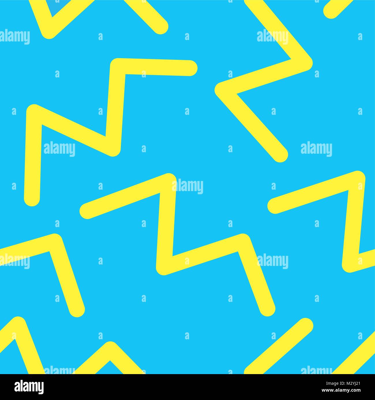 80s 90s seamless pattern, sfondo geometrico con forme astratte in blu e giallo Illustrazione Vettoriale
