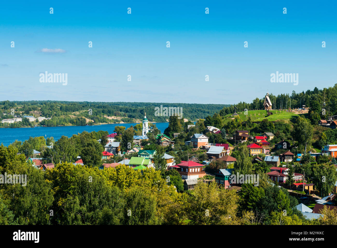 Si affacciano su Plyos e del fiume Volga, Golden ring, Russia Foto Stock