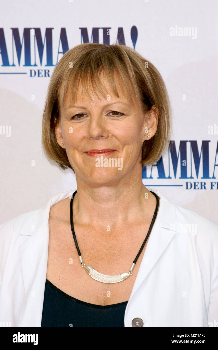 Phyllida Lloyd beim Foto chiamata 'Mamma Mia -Il film- im Berliner Hotel Adlon im kleinen Wintergarten Foto Stock