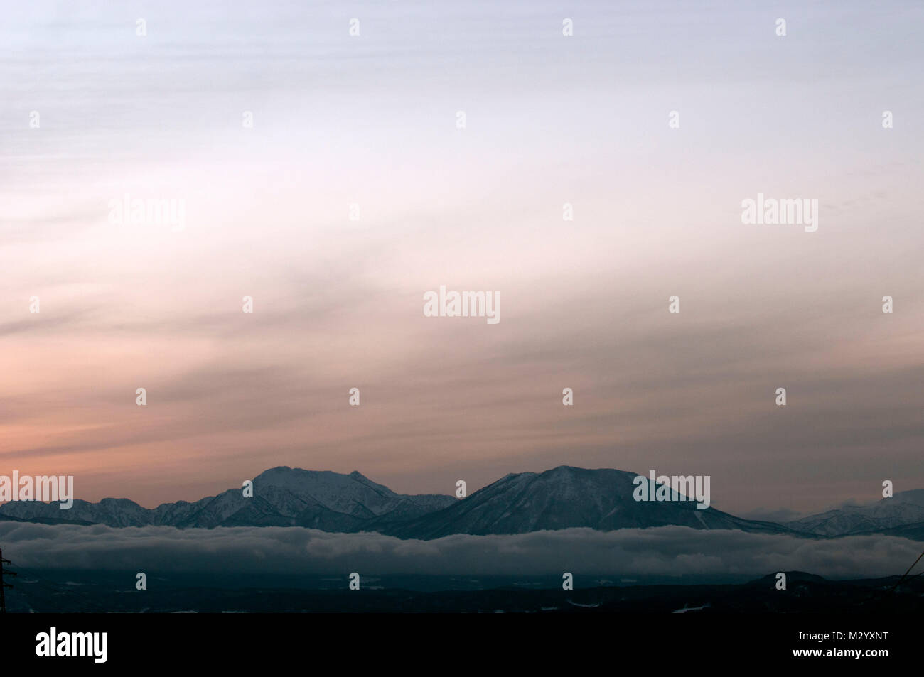 Giappone, Nagano, tramonto sulle Alpi Giapponesi Foto Stock