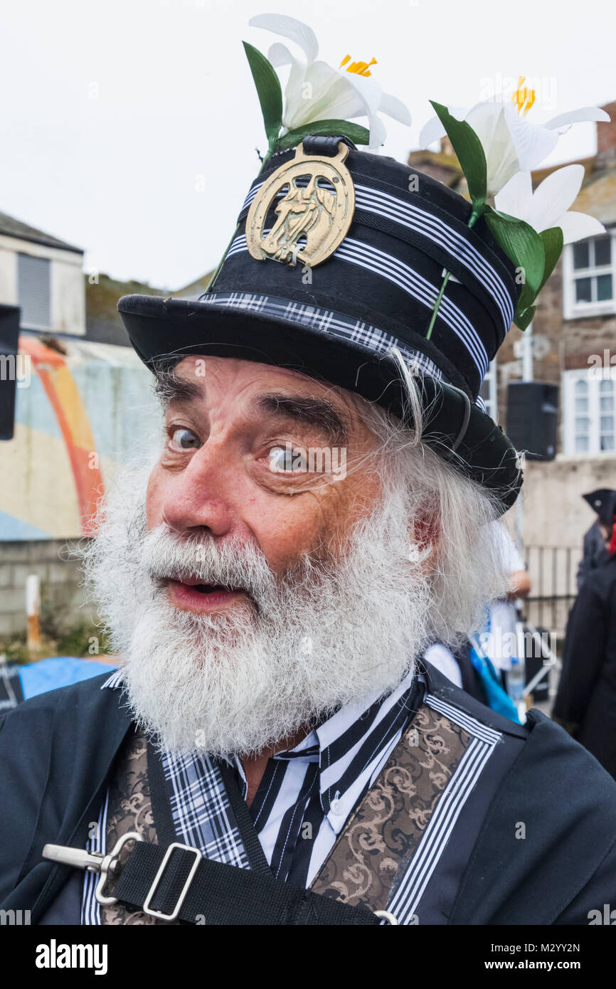 Inghilterra, Cornwall, Penzance, Festival di Golowan parata, parata partecipante Foto Stock