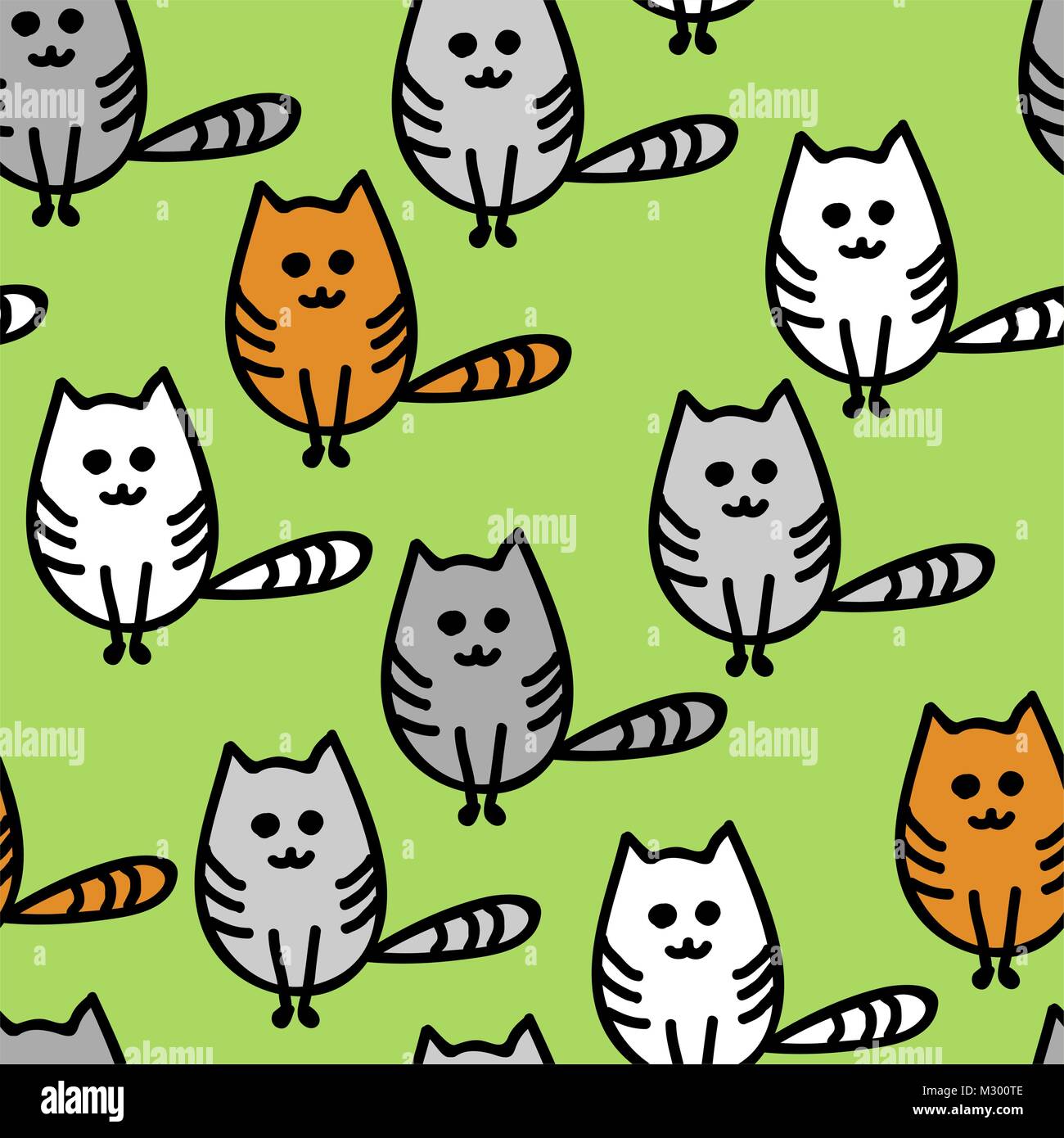 Vector Cartoon Gattini Gatti Seamless Pattern Con Simpatici Gattini Divertenti Di Vari Colori Immagine E Vettoriale Alamy