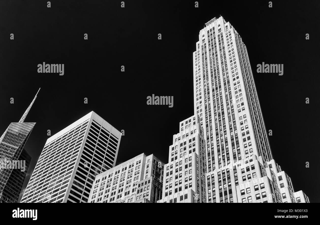 La città di New York New York, Jan 2018, edifici di Manhattan shot dalla strada Foto Stock