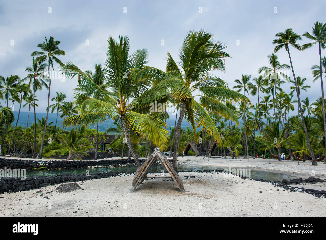 Puuhonua o Honaunau National Historical Park , Big Island delle Hawaii, Foto Stock