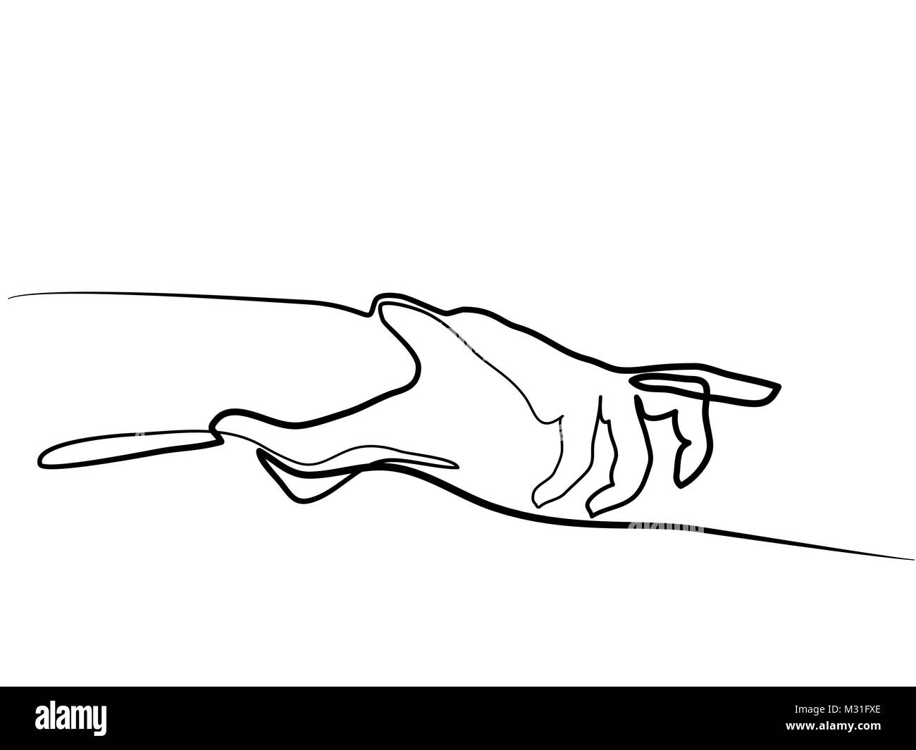 Rappresentazione in linea continua di tenere le mani insieme Illustrazione Vettoriale