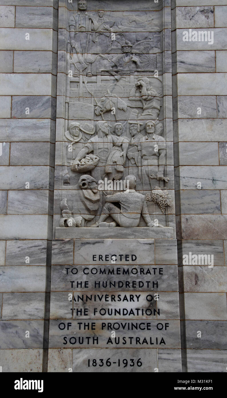 Dettaglio di Glenelg Pioneer Memorial Foto Stock