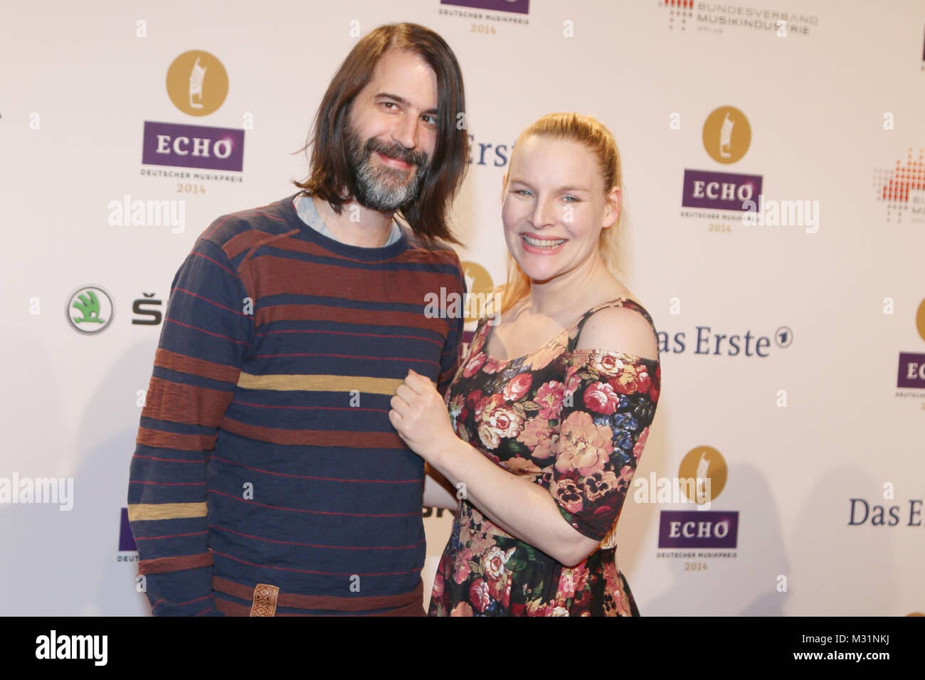 Judith Oloferne mit Mann Sebastian Roy, Echo 2014 in der Messe Berlin, Berlin, 27.03.2014 Foto Stock