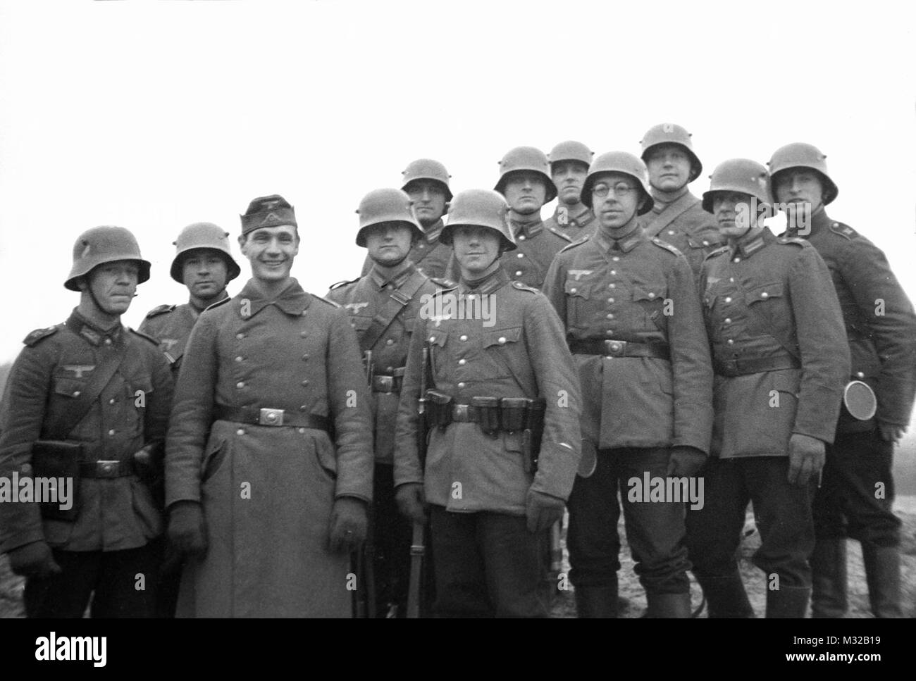 Un esercito tedesco unità posano per una foto di gruppo, ca. 1938. Foto Stock