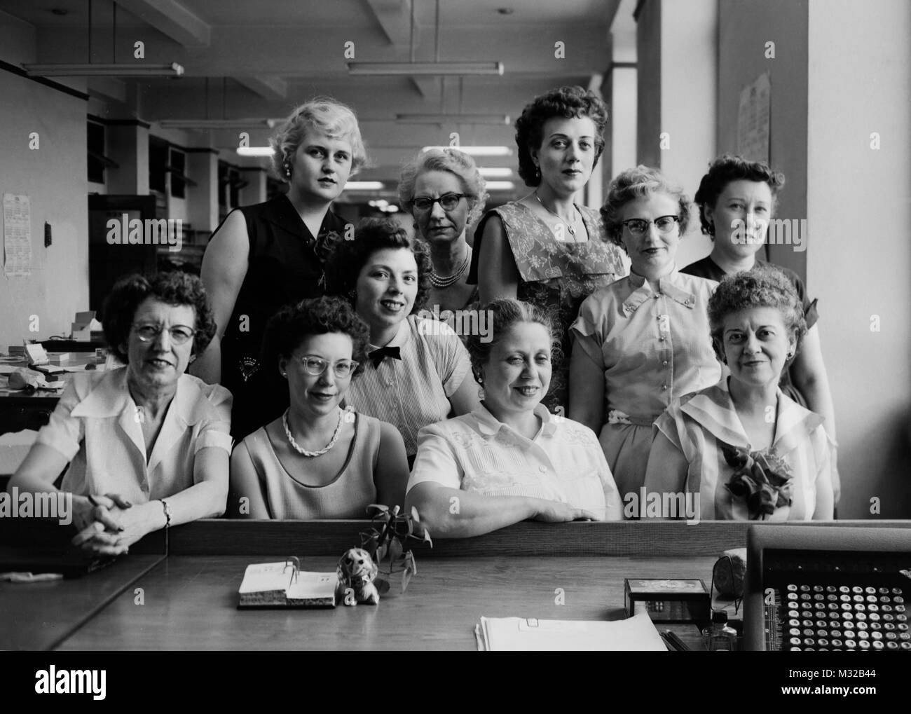 Foto di gruppo dei pool di segreteria, ca. 1958. Foto Stock