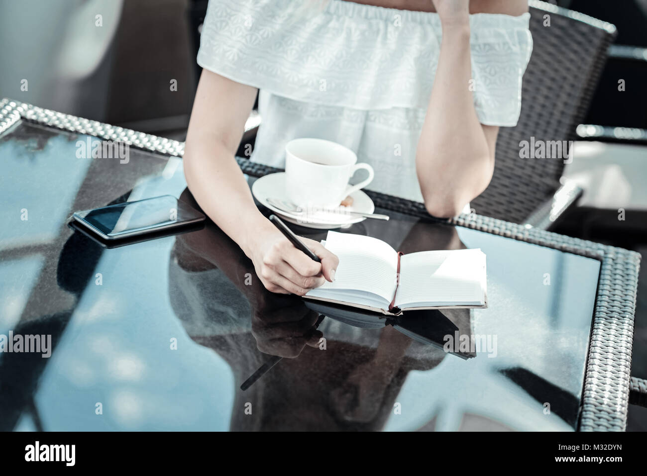 Close up di un notebook Foto Stock