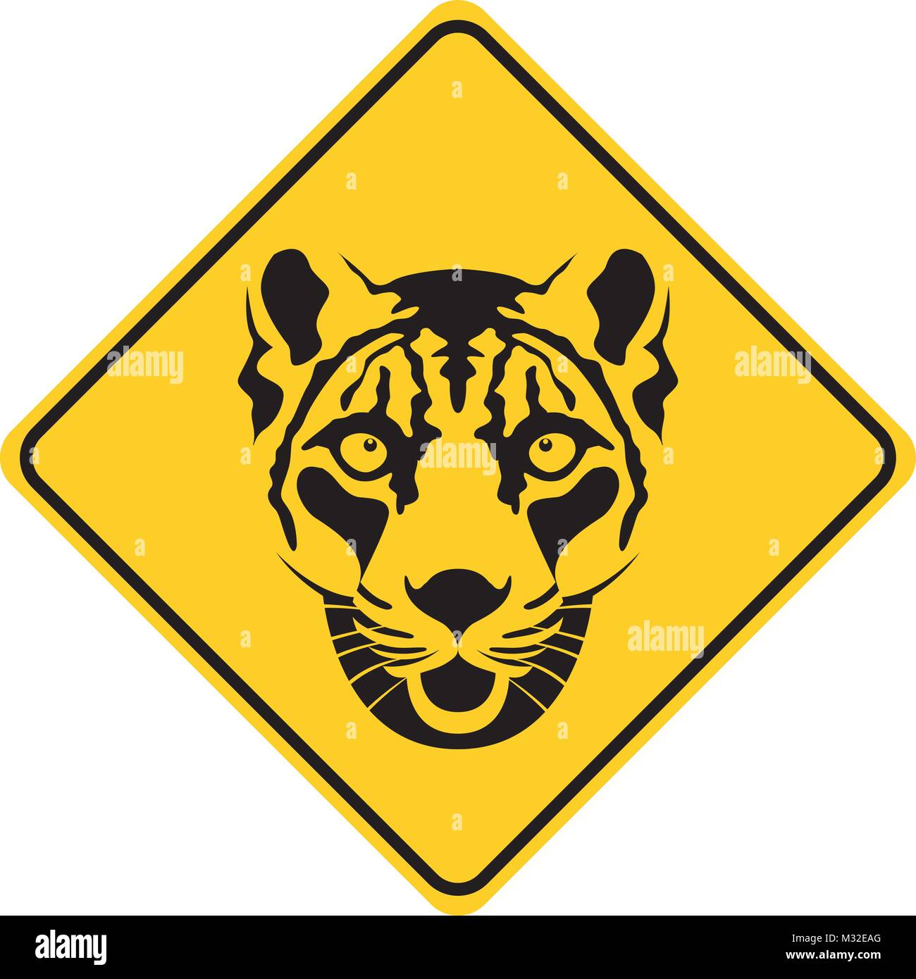 Antelope silhouette traffico animale segno giallo illustrazione vettoriale Illustrazione Vettoriale