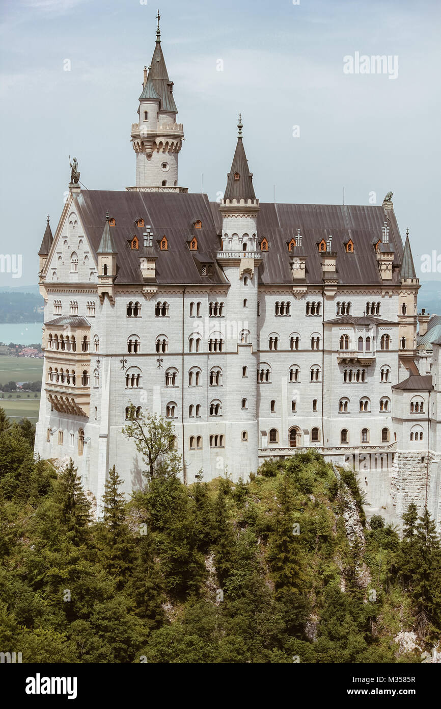 Il Castello di Neuschwanstein in Baviera, Germania Foto Stock