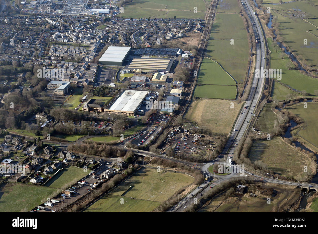 Vista aerea del millennio Business Park, Steeton, Keighley BD20 6RB ,REGNO UNITO Foto Stock
