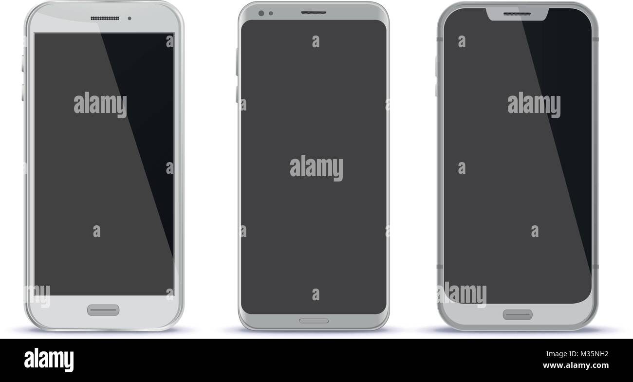 Bianco Grigio una Smart Phone illustrazione vettoriale Illustrazione Vettoriale