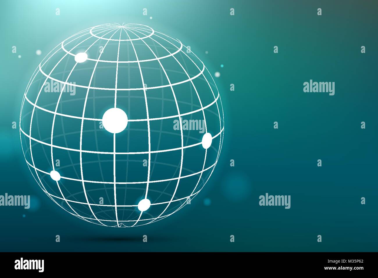 Tecnologia e Business globale con sfondo Globe illustrazione vettoriale. Illustrazione Vettoriale