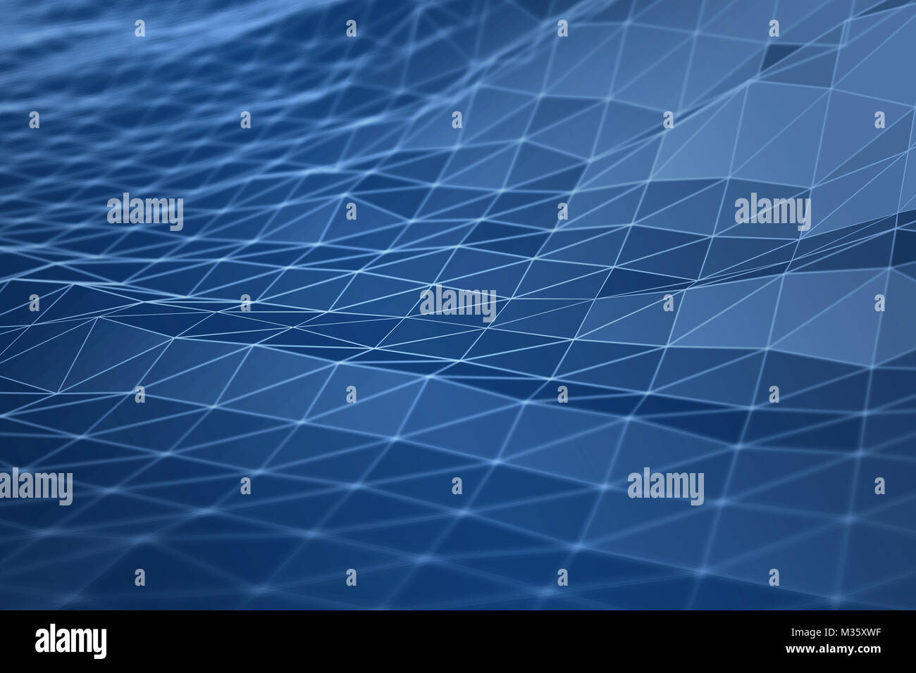 3D digitale del paesaggio di montagna connessione dati geometria concetto illustrazione Foto Stock