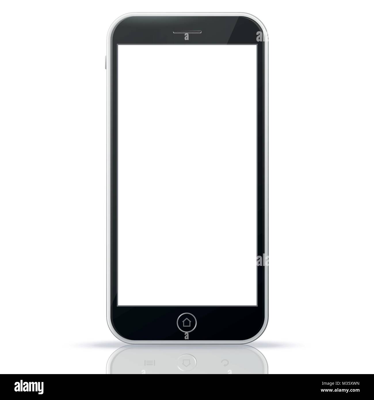 Nero Smart Phone illustrazione vettoriale isolati su sfondo bianco. Illustrazione Vettoriale