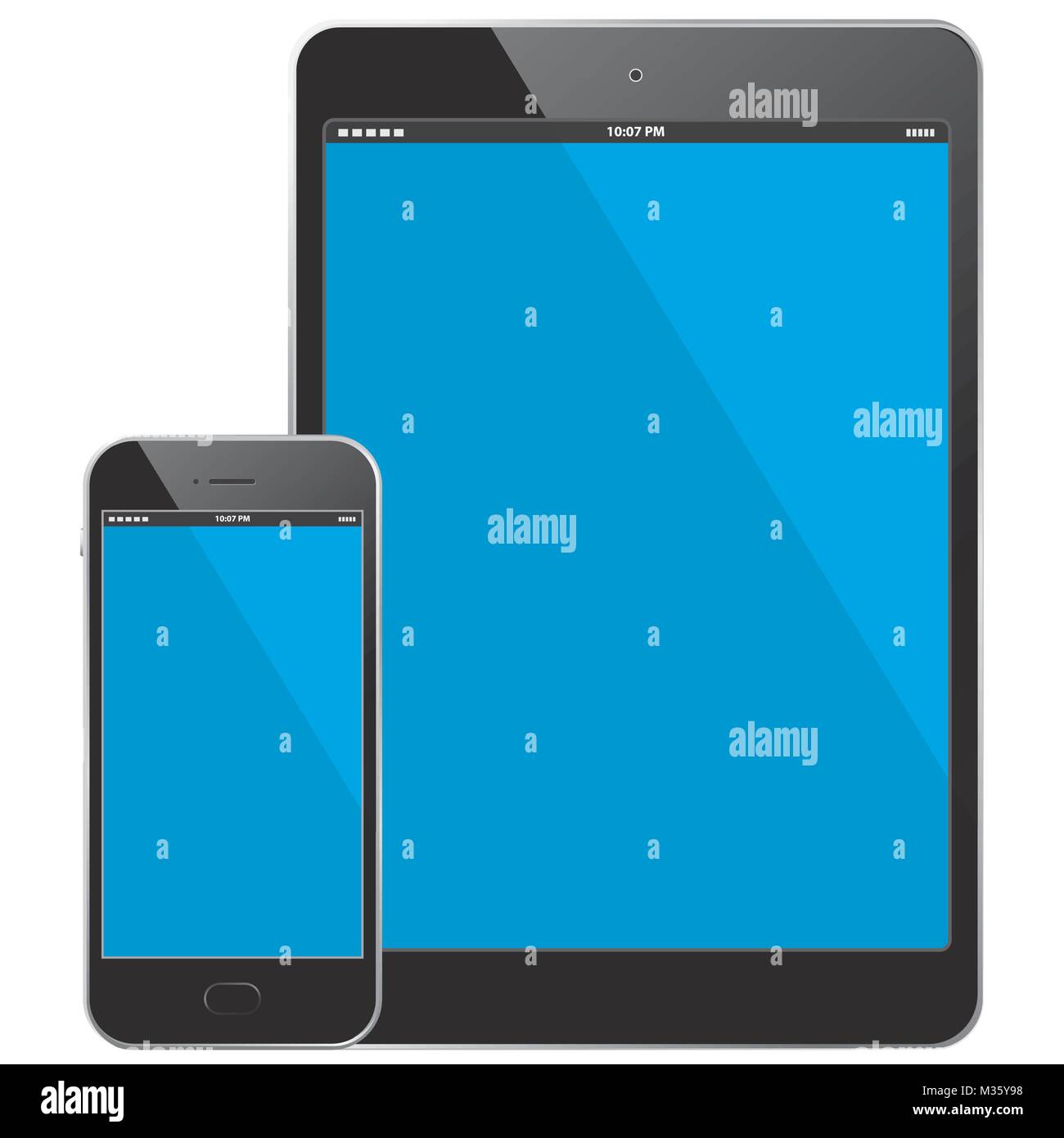 Tablet PC e telefono cellulare illustrazione vettoriale Illustrazione Vettoriale