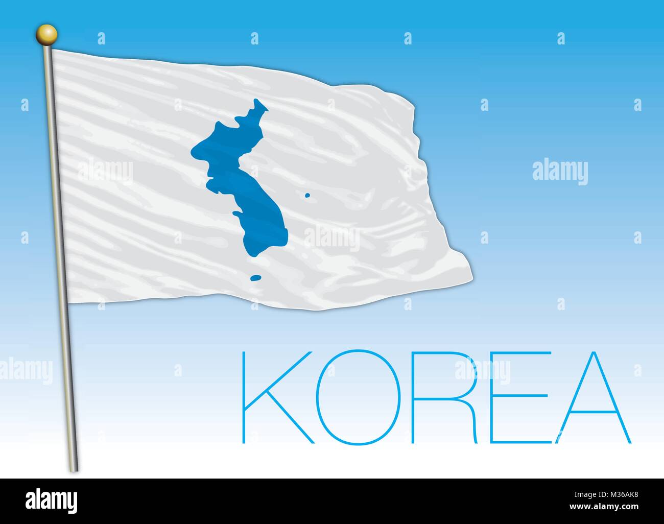Unione della Corea del Nord e Corea del Sud bandiera proposta Illustrazione Vettoriale