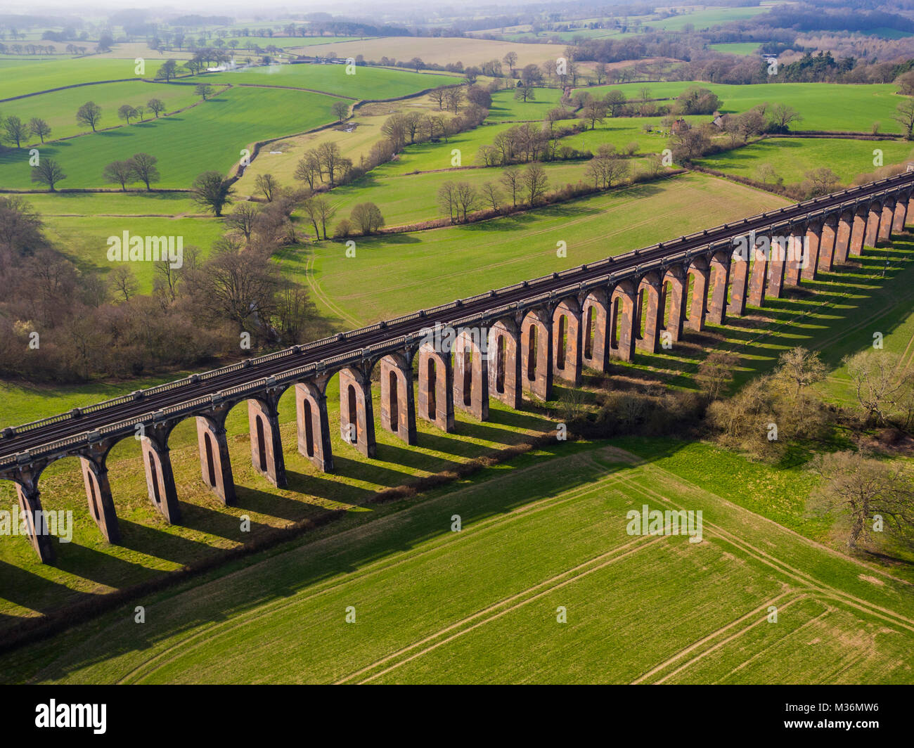Ouse Valley viadotto, Sussex, Regno Unito vista aerea Foto Stock
